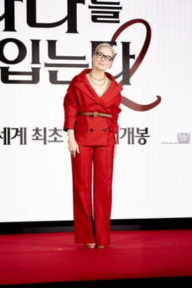 The Devil Wears Prada 2 press conference in Seoul SEOUL, SOUTH KOREA - APRIL 08: Meryl Streep poses during a press conference for the movie The Devil Wears Prada 2 at Four Seasons Hotel on April 08, 2026 in Seoul, South Korea. Hwawon Lee Anadolu Seoul South Korea. Editorial use only. Please get in touch for any other usage.  Copyright: x2026xAnadoluxHwawonxLeex