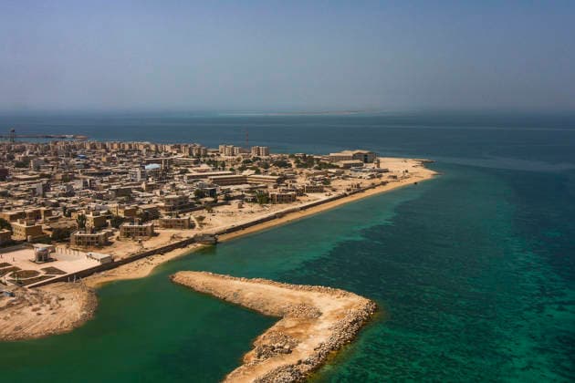 Iran Kharg Island Oil Terminal An aerial view of the Kharg Island oil terminal in Iran™s Persian Gulf, on May 18, 2009. Kharg Island is Iran™s main crude export hub and handles around 90 percent of the country™s oil shipments to world markets. Kharg Island Bushehr Iran Copyright: xBabakxBordbarx