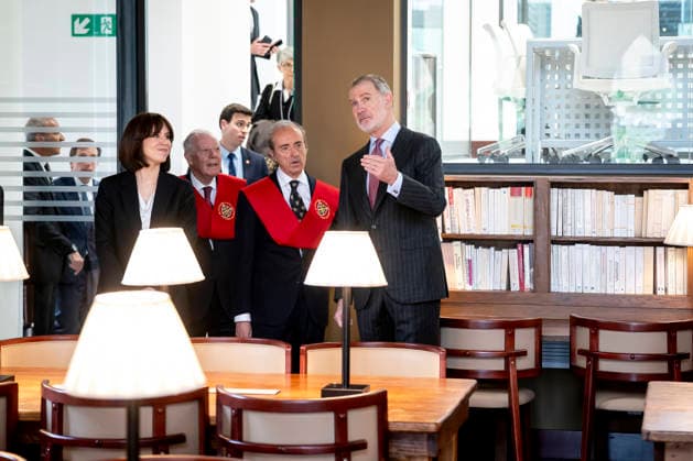 The King presides over the inauguration of the new university campus of the IEB King Felipe VI during the inauguration of the new university campus of the Instituto de Estudios Bursátiles IEB, on April 8, 2026, in Madrid Spain Although the University Campus of the Instituto de Estudios Bursátiles IEB has been officially inaugurated today, it began its journey in 1989, as a Business School that launched the first Master in Stock Exchange and Financial Markets that was taught in Spain and in the Spanish-speaking world 08 APRIL 2026 A Pé Madrid Madrid Madrid Spain  Copyright: xA.xPÃ rezxMecax 7422763