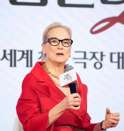 Meryl Streep, Apr 8, 2026 : Actress Meryl Streep at a press conference for the comedy drama film The Devil Wears Prada 2 in Seoul, South Korea.  aflo_326274936