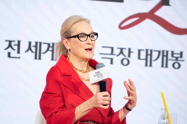 Meryl Streep, Apr 8, 2026 : Actress Meryl Streep at a press conference for the comedy drama film The Devil Wears Prada 2 in Seoul, South Korea.  aflo_326274905