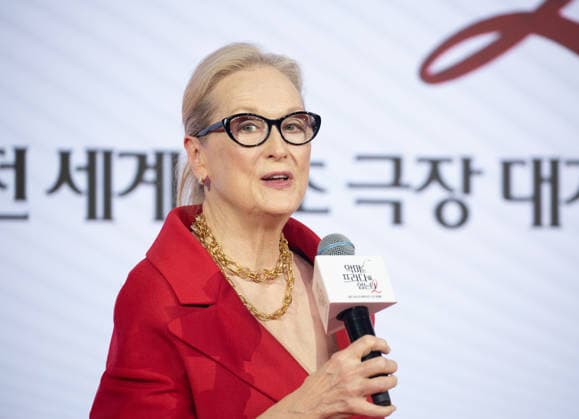 Meryl Streep, Apr 8, 2026 : Actress Meryl Streep at a press conference for the comedy drama film The Devil Wears Prada 2 in Seoul, South Korea.  aflo_326275134