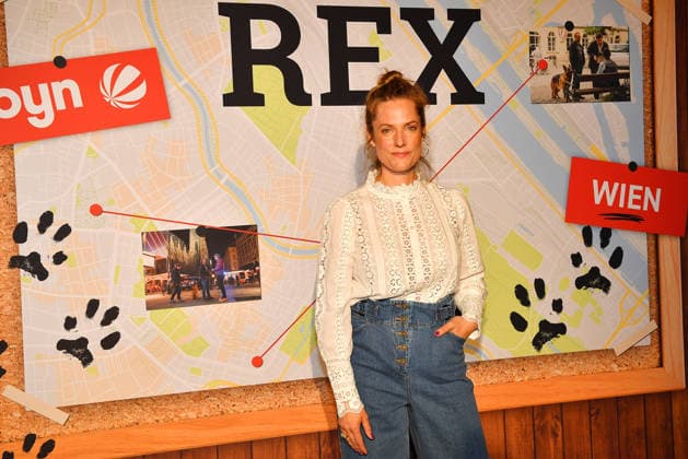 Marie Burchard arrives at the Kommissar Rex Season Premiere at Astor Film Lounge on April 8, 2026 in Munich, Germany Kommissar Rex Season Premiere in Munich, Germany