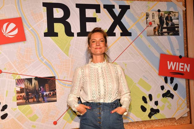 Marie Burchard arrives at the Kommissar Rex Season Premiere at Astor Film Lounge on April 8, 2026 in Munich, Germany Kommissar Rex Season Premiere in Munich, Germany