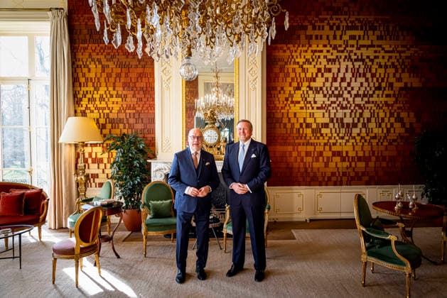 09-04-2026 HtB King Willem-Alexander during a meetiing with President Alar Karis of Estonia at palace Huis ten Bosch in The Hague. Â  Copyright: xPPEx