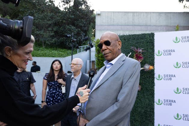 April 8, 2026, Los Angeles, California, USA: American Movie Star MORGAN FREEMAN, 88, interviews on the Red Carpet at the Skirball Cultural Center in Los Angeles, California, before the Sierra Club TrailblazerÃ¢â‚¬â ¢s Ball. FREEMAN will receive the Sierra ClubÃ¢â‚¬â ¢s Visionary Award for his support of the environment. Los Angeles USA  - ZUMAk144 20260408_znp_k144_061 Copyright: xAmyxKatzx