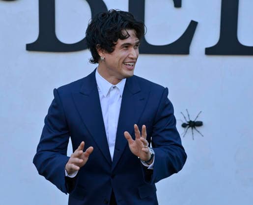 Cast member Charles Melton attends Netflix s dark comedy TV series Beef at the Egyptian Theatre in the Hollywood section of Los Angeles on Wednesday, April 8, 2026. Storyline: Road rage ensues after a parking-lot incident, resulting in a bitter feud between the two antagonists. The vendetta between them and the lengths they ll go to in order to wreak revenge on each other spirals out of control, jeopardizing everything and everyone in their lives.  LAP2026040829 JIMxRUYMEN