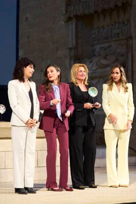 09-04-2026 Lleida Queen Letizia and Ana Maria Redondo during a meeting with the Association of women entrepreneurs of Lleida (Association De Dones Empresaries De Lleida) and the presentation of the 16th Ap!lleida awards in Lleida. No Spain  Copyright: xPPEx