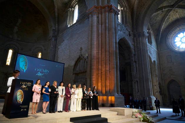 09-04-2026 Lleida Queen Letizia and Ana Maria Redondo during a meeting with the Association of women entrepreneurs of Lleida (Association De Dones Empresaries De Lleida) and the presentation of the 16th Ap!lleida awards in Lleida. No Spain Â  Copyright: xPPEx