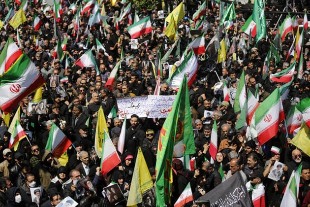 Massive memorial march in Tehran marks 40th day since death of Ayatollah Ali Khamenei TEHRAN, IRAN - APRIL 09: Hundreds of thousands of people, carrying banners and flags, gather for a massive memorial march marking the 40th day following the death of the former Supreme Leader, Ayatollah Ali Khamenei in Tehran, Iran on April 09, 2026. Khamenei was killed on Feb. 28 during military strikes launched by the United States and Israel. Throughout the event, elegies were recited at multiple stations, and the crowd frequently chanted slogans directed at the United States and Israel. Fatemeh Bahrami Anadolu Tehran Iran. Editorial use only. Please get in touch for any other usage.  Copyright: x2026xAnadoluxFatemehxBahramix