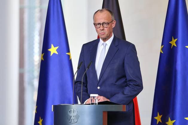Berlin, Deutschland, 09.04.2026: Bundeskanzleramt: Pressestatement zur innen- und außenpolitischen Lage: Bundeskanzler Friedrich Merz (CDU) *** Berlin, Germany, 09 04 2026 Federal Chancellery Press statement on the domestic and foreign policy situation Federal Chancellor Friedrich Merz CDU Copyright: xdtsxNachrichtenagenturx dts_114474