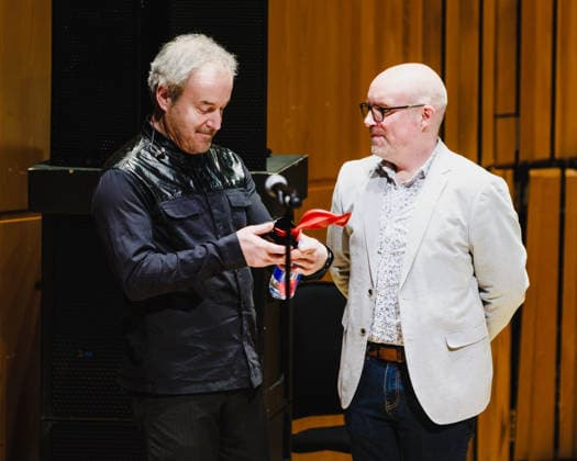 Gunning Inspiration Award during the London Soundtrack Festival on Thursday 9 April 2026 David Arnold accepts the Gunning Inspiration Award during the London Soundtrack Festival on Thursday 9 April 2026 at Barbican Hall , London. David Arnold was presented the award by festival artistic director Michael Beek., Credit:Julie Edwards Avalon  Copyright: xJuliexEdwardsx xAvalonx 1089865069