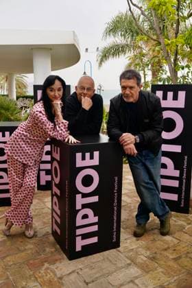 Inauguration Soho International Dance Festival TIP TOE The president of the Soho CaixaBank Theater Antonio Banderas d the dancer and director of Soho International Dance Festival TIP TOE, Lucía Lacarra i and the director of the French company Malandain Ballet Biarritz, Thierry Malandain c pose for the camera at the inauguration of the Soho International Dance Festival TIP TOE A 10 April 2026, in Malaga Andalusia, Spain Four leading international dance companies will participate in the first edition of the Soho International Dance Festival TIP TOE, which will take place at the Soho CaixaBank Theater For ten days in April, Malaga will be filled with dance, movement and artistic expression 10 APRIL 2026 Á Malaga Andalucia Malaga Andalucia Esp  Copyright: xÃlexxZeax 7428788