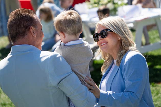 WH Easter Egg Roll 2026 UNITED STATES - APRIL 6: White House press secretary Karoline Leavitt, attends the White House Easter Egg Roll with her husband, Nicholas Riccio, and son on the South Lawn on Monday, April 6, 2026. (Tom Williams CQ Roll Call) Washington DC United States EDITORIAL USE ONLY Copyright: x2026xCQ-RollxCall,xInc.x TomxWilliamsx rollcallpix170210