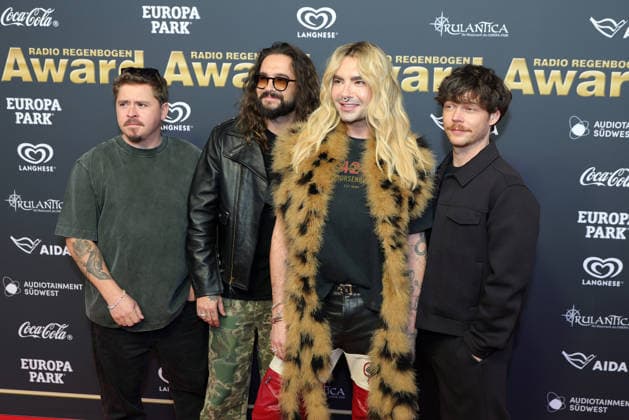 Radio Regenbogen Award 2026 Bill und Tom Kaulitz von Tokio Hotel auf dem roten Teppich. Radio Regenbogen Award 2026. Verleihung des 26. Radio Regenbogen Awards am 10.04.2026 in der Europa Park Arena in Rust. Baden-Württemberg, Deutschland.