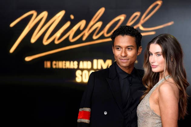 Jaafar Jackson und Maddie Simpson bei der Premiere des Kinofilms Michael in der Uber Eats Music Hall. Berlin, 10.04.2026