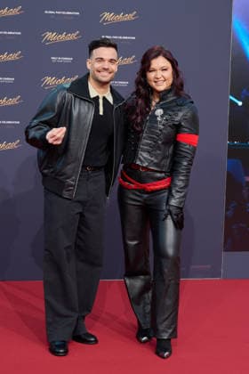 Stefano Zarrella und Sophia Thiel - Internationale Premiere & Global Fan Celebration von Michael an der Uber Eats Music Hall in Berlin am 10.04.2026. Kinopremiere Michael