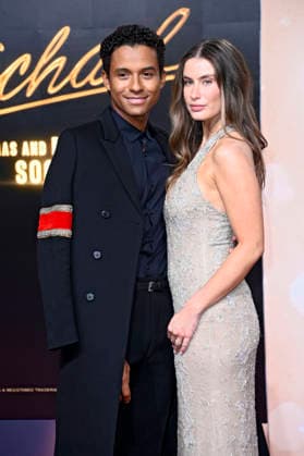 Jaafar Jackson und Maddie Simpson bei der Premiere des Kinofilms Michael in der Uber Eats Music Hall. Berlin, 10.04.2026