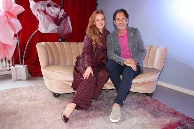 Kiki la Bise und Falk-Willy Wild bei der Anja Gockel Fashion Show Frisches für die Sinne im Showroom Paris 44 by Anja Gockel. Berlin, 10.04.2026