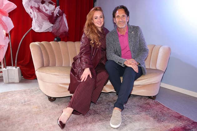 Kiki la Bise und Falk-Willy Wild bei der Anja Gockel Fashion Show Frisches für die Sinne im Showroom Paris 44 by Anja Gockel. Berlin, 10.04.2026
