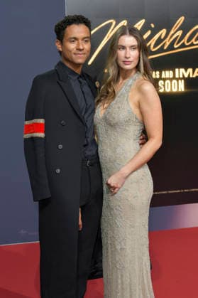 Jaafar Jackson und Maddie Simpson bei der Premiere des Kinofilms Michael in der Uber Eats Music Hall. Berlin, 10.04.2026