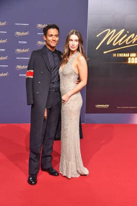 Jaafar Jackson mit Freundin Maddie Simpson bei der Internationalen Premiere im Rahmen der Global Fan Celebration zu MICHAEL in Berlin am 10.04.2026