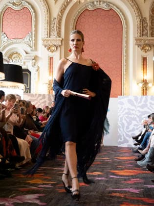 April 11, 2026, Madrid, Madrid, Spain: MADRID, SPAIN - APRIL 11: A model showcases a creation by MANUELA MASAGO during the Pasarela EspaoÂ±ola LimeLife at Casino Gran Via on April 11, 2026 in Madrid, Spain. Madrid Spain  - ZUMAh199 20260411_zip_h199_014 Copyright: xAaronxHerediax