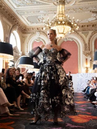 April 11, 2026, Madrid, Madrid, Spain: MADRID, SPAIN - APRIL 11: A model showcases a creation by JULIETH during the Pasarela EspaoÂ±ola LimeLife at Casino Gran Via on April 11, 2026 in Madrid, Spain Madrid Spain  - ZUMAh199 20260411_zip_h199_011 Copyright: xAaronxHerediax