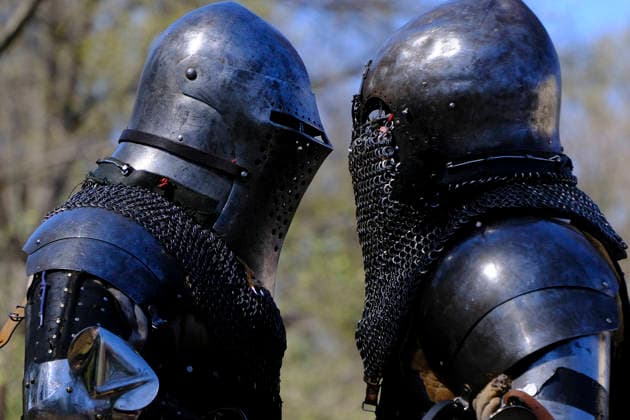 News Bilder des Tages #2 NEW YORK, NY - APRIL 11: Gladiators NYC is NYC s premiere medieval event, featuring knights in full armor fighting it out in the middle of Central Park on April 11, 2026. Copyright: xKatiexGodowskix