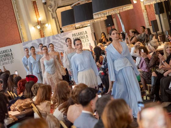 April 12, 2026, Madrid, Madrid, Spain: MADRID, SPAIN - APRIL 12: A model showcases a creation by MODA DE NATA during the Pasarela EspaoÂ±ola LimeLife at Casino Gran Via on April 12, 2026 in Madrid, Spain. Madrid Spain - ZUMAh199 20260412_zip_h199_006 Copyright: xAaronxHerediax