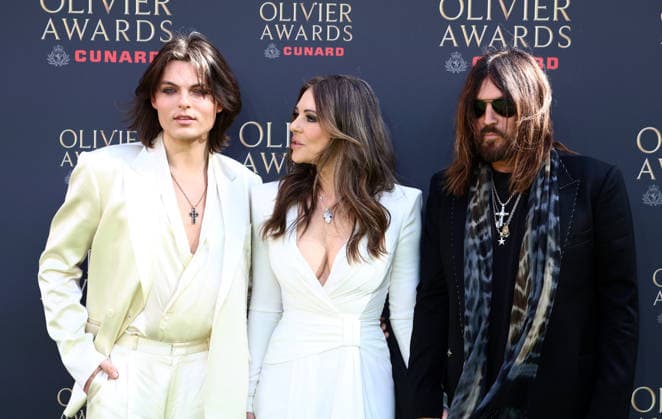 The 2026 Olivier Awards at the Royal Albert Hall in London, England. Damian Hurley, Elizabeth Hurley and Billy Ray Cyrus attend the Olivier Awards at the Royal Albert Hall in London on the 12th April 2026. London Royal Albert Hall UK Copyright: xFredxDuvalx