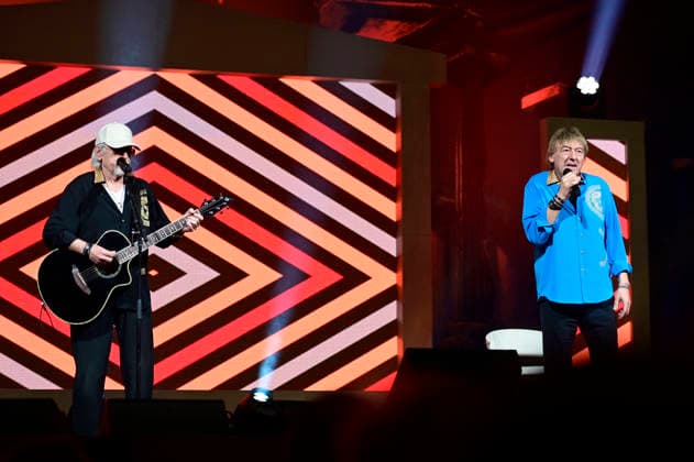 Karl-Heinz Ulrich und Bernd Ulrich von Die Amigos live bei einem Konzert der erLebe jetzt! -Tour in der Messe- & Veranstaltungshalle. Löbau, 12.04.2026