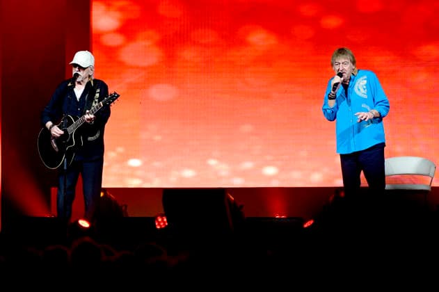 Karl-Heinz Ulrich und Bernd Ulrich von Die Amigos live bei einem Konzert der erLebe jetzt! -Tour in der Messe- & Veranstaltungshalle. Löbau, 12.04.2026