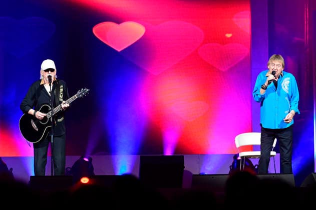 Karl-Heinz Ulrich und Bernd Ulrich von Die Amigos live bei einem Konzert der erLebe jetzt! -Tour in der Messe- & Veranstaltungshalle. Löbau, 12.04.2026