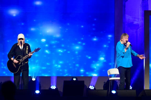 Karl-Heinz Ulrich und Bernd Ulrich von Die Amigos live bei einem Konzert der erLebe jetzt! -Tour in der Messe- & Veranstaltungshalle. Löbau, 12.04.2026