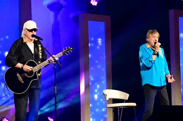 Karl-Heinz Ulrich und Bernd Ulrich von Die Amigos live bei einem Konzert der erLebe jetzt! -Tour in der Messe- & Veranstaltungshalle. Löbau, 12.04.2026