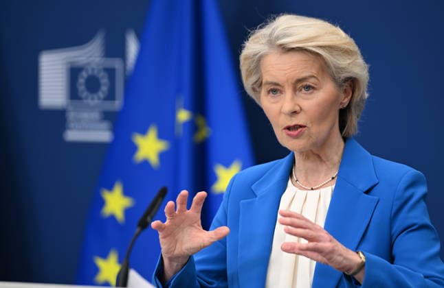 European Commission President Ursula von der Leyen BRUSSELS, BELGIUM - APRIL 13: European Commission President Ursula von der Leyen speaks during the press conference on the impact of the situation in the Middle East on the EU in Brussels, Belgium on April 13, 2026. Dursun Aydemir Anadolu Brussels Belgium. Editorial use only. Please get in touch for any other usage.  Copyright: x2026xAnadoluxDursunxAydemirx