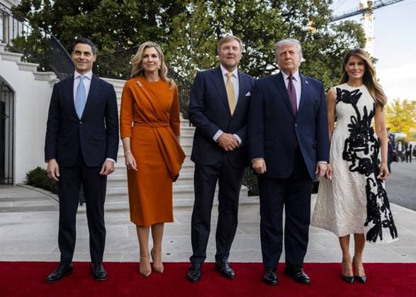 WASHINGTON - King Willem-Alexander and Queen Maxima, together with Prime Minister Rob Jetten, were welcomed by US President Donald Trump. The royal couple stayed at the White House at Trump s invitation for dinner and an overnight stay during a three-day working visit to Philadelphia, Washington D.C., and Miami in the United States (US). REMKO DE WAAL ANP netherlands out - belgium out  Copyright: xx x555747222x originalFilename: 555747222.jpg