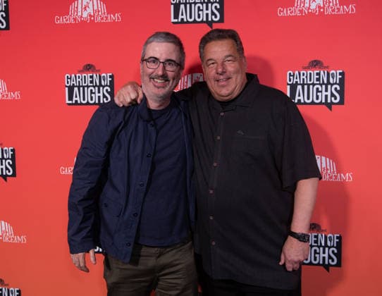 John Oliver and Steve Schirripa arrive on the red carpet at Garden of Laughs, the all-star comedy event benefitting the Garden of Dreams Foundation, at Radio City Music Hall on Monday, April 13, 2026 in New York City.  NYP20260413314 SERENAxXUxNING