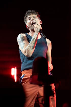 Louis Tomlinson Performs in Madrid, Spain - 13 Apr 2026 Singer Louis Tomlinson performs at the Movistar Arena in Madrid. Madrid Spain Copyright: xAtilanoxGarciax xSOPAxImagesx photos12823