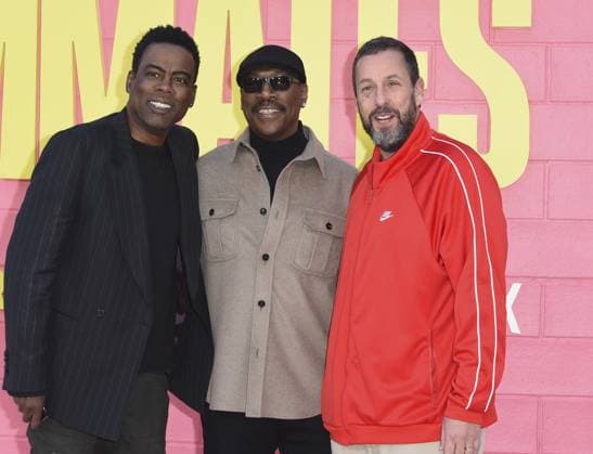 Chris Rock, Eddie Murphy, Adam Sandler at arrivals for ROOMMATES Premiere, The Egyptian Theatre Hollywood, Los Angeles, CA, April 13, 2026. Photo By: Elizabeth Goodenough Everett Collection ROOMMATES Premiere PUBLICATIONXNOTxINxCANxCHNxFRAxITAxJPNxNORxPOLxRUSxESPxUKxUSA