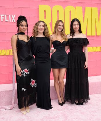 Roommates Premiere - Los Angeles, USA LOS ANGELES, USA. April 13, 2026: Bella Murphy, Jaya Harper, Chloe East & Sadie Sandler at the premiere for Roommates at the Egyptian Theatre. Los Angeles CA USA  Copyright: xPaulxSmith Featureflashx