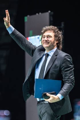 May 19, 2024, Madrid, Madrid, SPAIN: Argentine President and libertarian conservative leader Javier Milei, from La Libertad Avanza, during the VIVA event in Madrid, where several global conservative leaders gathered to align the discourse and ideology of the new conservatism. Madrid SPAIN - ZUMAc270 20240519_zip_c270_017 Copyright: xDavidxCruzxSanzx