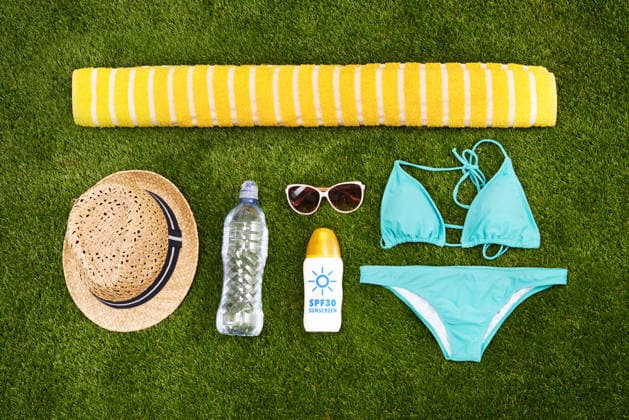 High angle shot of womens beach clothing (License=RF) ,model released, Symbolfoto  Copyright: xZoonar.com YurixArcursx 18281919 ,model released, Symbolfoto ,property released