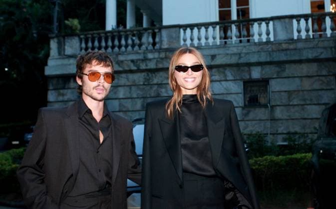 RECORD DATE NOT STATED Celebrities attend Osklen fashion show during Rio Fashion Week. Rio de Janeiro (RJ), 04 14 2026 - Fashion Show Brand Osklen RJ - Designer Sasha Meneghel, accompanied by her husband Joao Figueiredo, attends the opening of Rio de Janeiro Fashion Week by the Rio-based brand Osklen. The event takes place at the City Palace in the southern zone of Rio de Janeiro, this Tuesday, April 14, 2026.(Foto: Onofre Veras Thenews2 imago images) Celebrities attend Osklen fashion show during Rio Fashion Week.  Copyright: xonofrexverasx