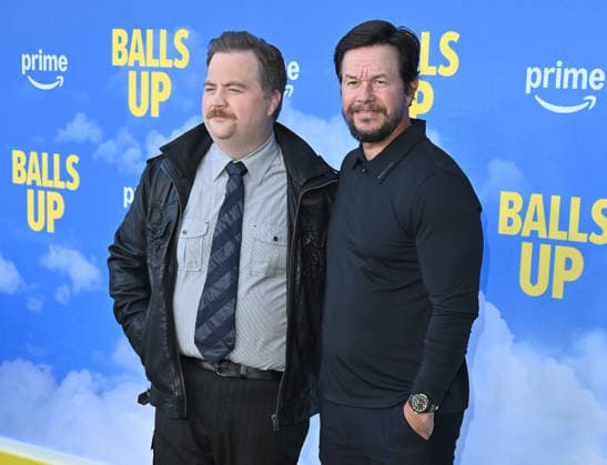 Amazon MGM Studios™s ˜Balls Up™ Premiere Paul Walter Hauser and Mark Wahlberg arriving at Amazon MGM Studios™s Balls Up? premiere held at the Harmony Gold Theatre on April 14, 2026 in Los Angeles, CA. Los Angeles Harmony Gold Theatre California USA Copyright: xLeexWattx xAFF-USA.COMx