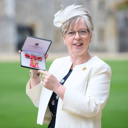 Investiture at Windsor Castle, Windsor, UK - Wed 15 April 2026 Tracy Foster - Chief Guide, Girlguiding is awarded an OBE for services to Girlguiding at Windsor Castle, Windsor, England, UK on Wednesday 15 April, 2026., Credit:Justin Ng Avalon UK, England, Windsor, Windsor Castle Copyright: xJustinxNgx xAvalonx 1091227705