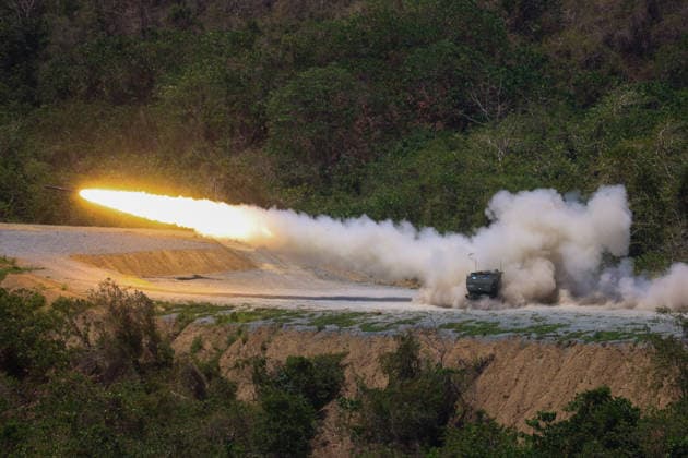 US, Philippine troops launch HIMARS missiles as part of multinational exercise SALAKNIB LAUR, NUEVA ECIJA, PHILIPPINES - APRIL 16: United States Army launch missiles using the HIMARS system, during a live-fire drill with the Filipino Army as part of the SALAKNIB multinational exercise, at a military base in Laur, Nueva Ecija, Philippines, on April 16, 2026. The SALAKNIB multinational exercise, joined by military forces from Japan, Australia, United States and New Zealand, is designed to strengthen defense readiness, enhance interoperability, and bolster alliances against external threats, amid rising tensions in the South China Sea. Daniel Ceng Anadolu Nueva Ecija Philippines. Editorial use only. Please get in touch for any other usage.  Copyright: x2026xAnadoluxDanielxCengx
