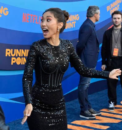 Cast member Brenda Song attends the premiere of Netflix s Season 2 TV series sport comedy Running Point at the Egyptian Theatre in the Hollywood section of Los Angeles on Wednesday, April 15, 2026..Storyline: Isla Gordon, overlooked her whole life, is appointed President of the LA Waves basketball team, a family business, when her brother enters rehab. She aims to prove she is the right choice despite skepticism.  LAP2026041532 JIMxRUYMEN