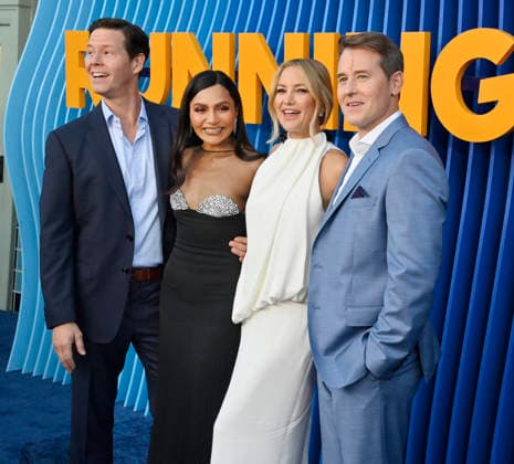 Ike Barinholtz, Mindy Kaling, Kate Hudson and David Stassen attend the premiere of Netflix s Season 2 TV series sport comedy Running Point at the Egyptian Theatre in the Hollywood section of Los Angeles on Wednesday, April 15, 2026. Storyline: Isla Gordon, overlooked her whole life, is appointed President of the LA Waves basketball team, a family business, when her brother enters rehab. She aims to prove she is the right choice despite skepticism.  LAP2026041516 JIMxRUYMEN
